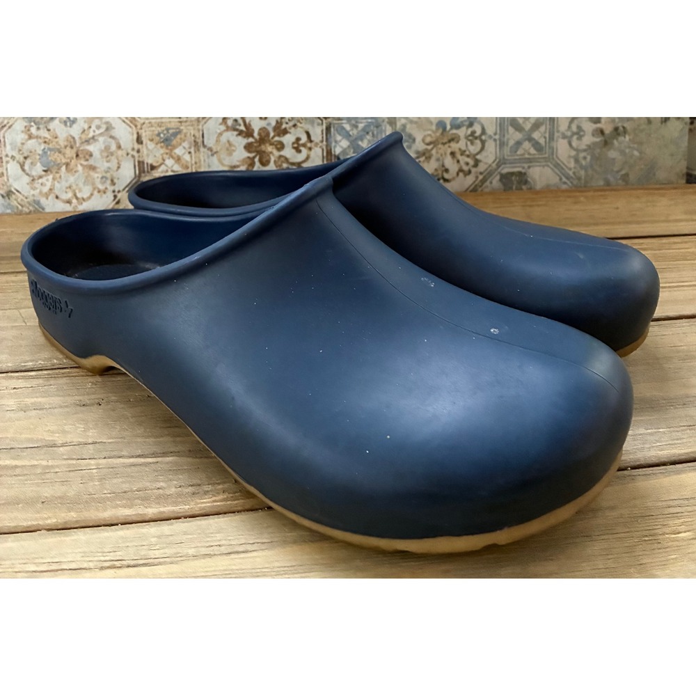 Sloggers Garden Clogs Navy Blue Waterproof Slip On Rubber Shoes Womens 10